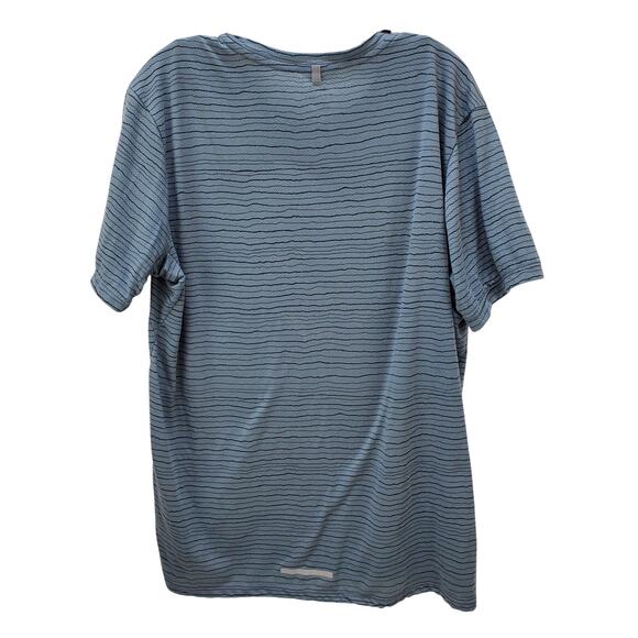 Nike Running Shirt Tee Mens XL Dri Fit Cool Tailwind Striped Short Sleeve Grey - Picture 2 of 10